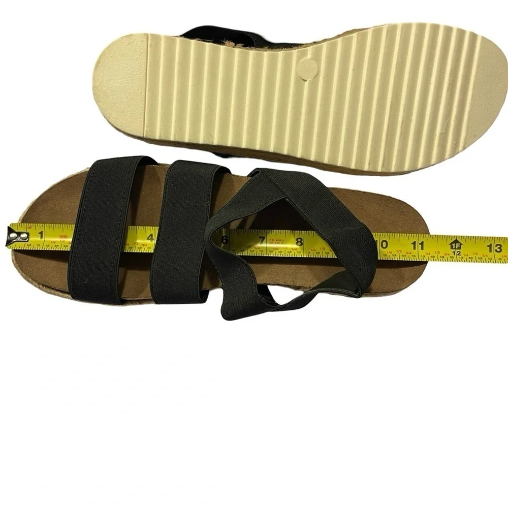 Worn Once Madden Girl Black Crispp Espadrille Slip on Sandal Size 11 comes w/box